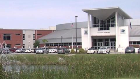 Main entrance of high school